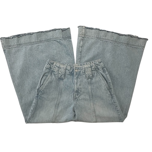 We The Free Sheer Luck Cropped Wide Leg Jeans High Rise Sz.25 Grunge Hippie - Picture 6 of 14